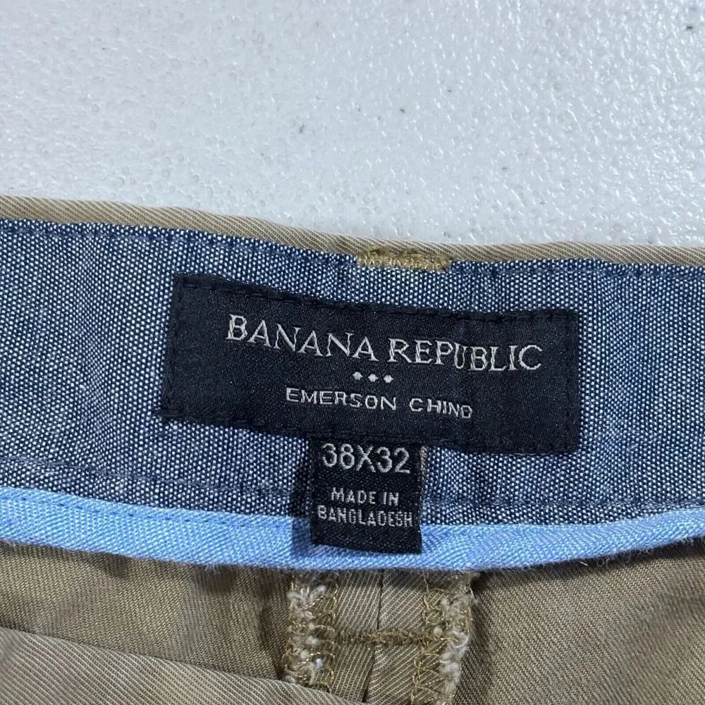 Banana Republic Emerson Chino‎ Pants 38x29* Men's  Brown Tan Khaki Cotton